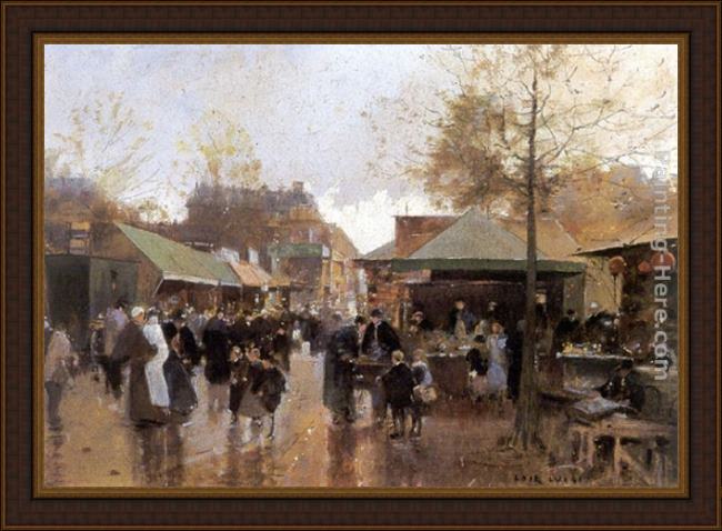 Framed Luigi Loir le marcheaux puces porte de clingna court painting