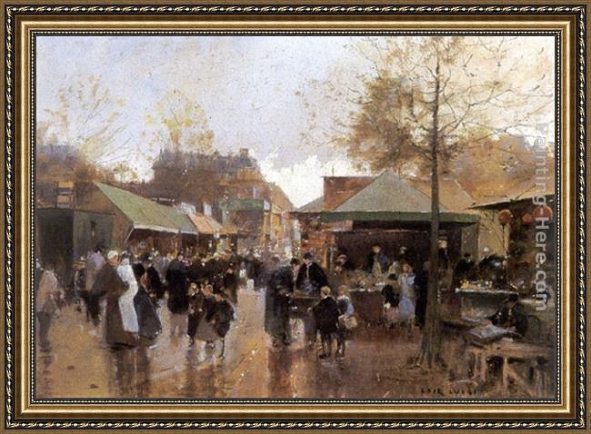 Framed Luigi Loir le marcheaux puces porte de clingna court painting