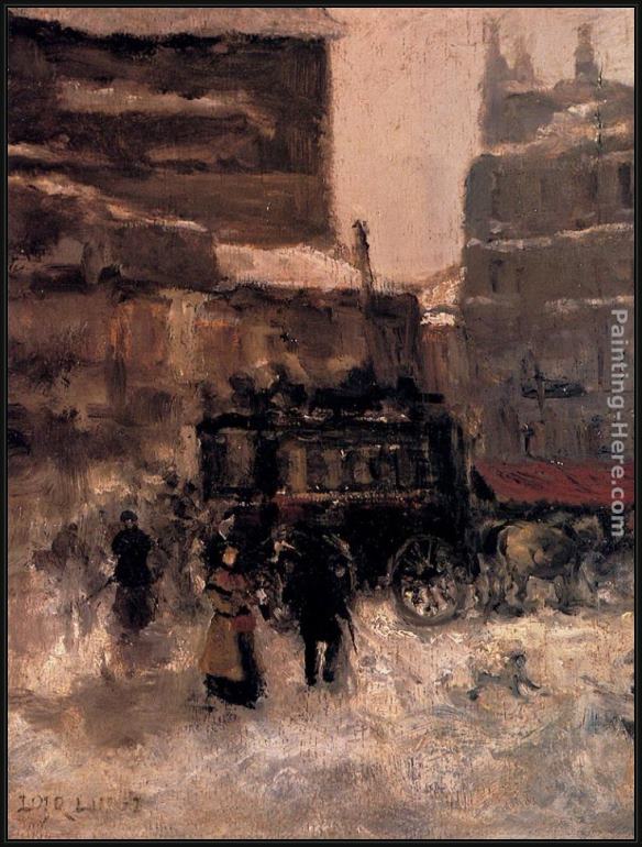 Framed Luigi Loir paris sous la neige painting