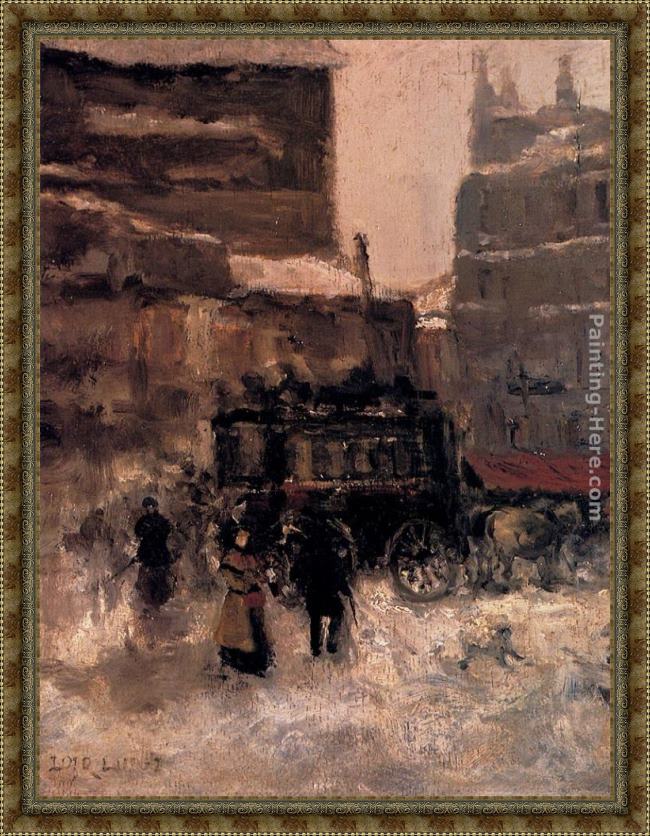 Framed Luigi Loir paris sous la neige painting