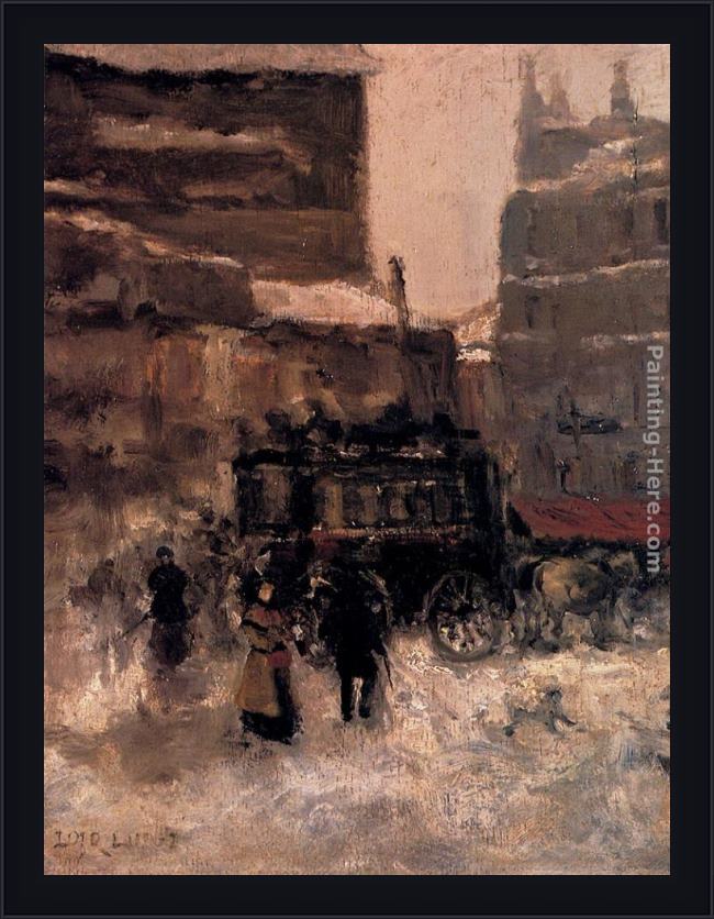 Framed Luigi Loir paris sous la neige painting