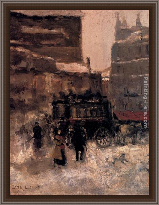 Framed Luigi Loir paris sous la neige painting