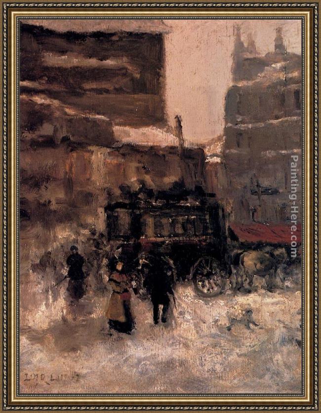 Framed Luigi Loir paris sous la neige painting