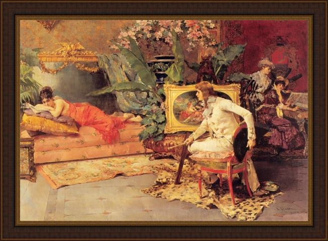 Framed Luis Alvarez Catala the artist's model painting