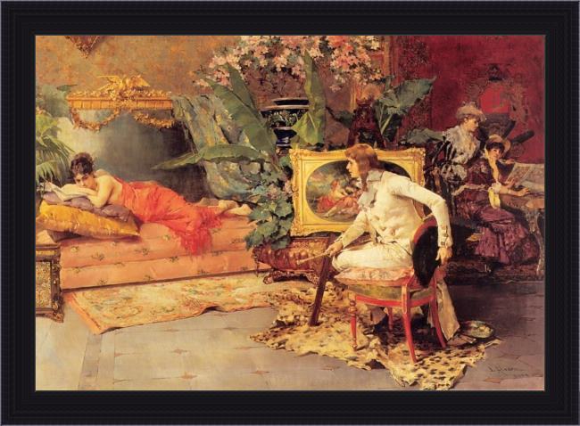 Framed Luis Alvarez Catala the artist's model painting