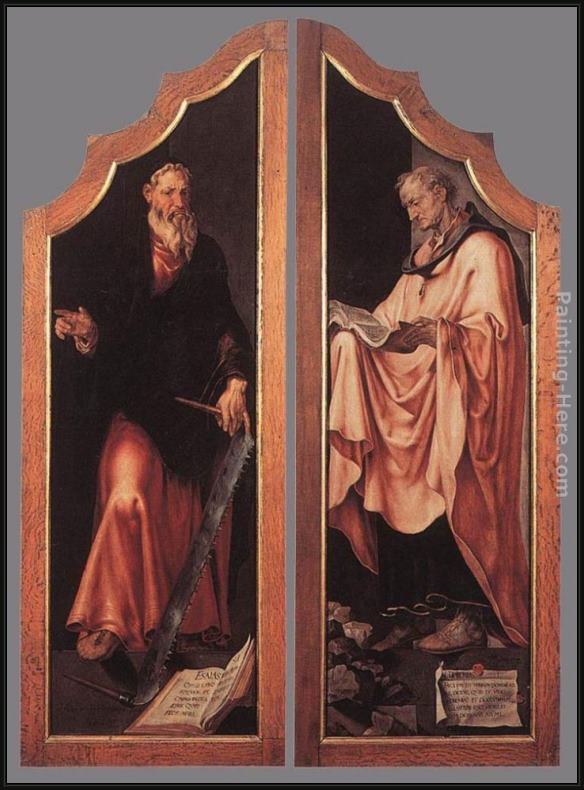 Framed Maerten van Heemskerck triptych of the entombment (closed) painting