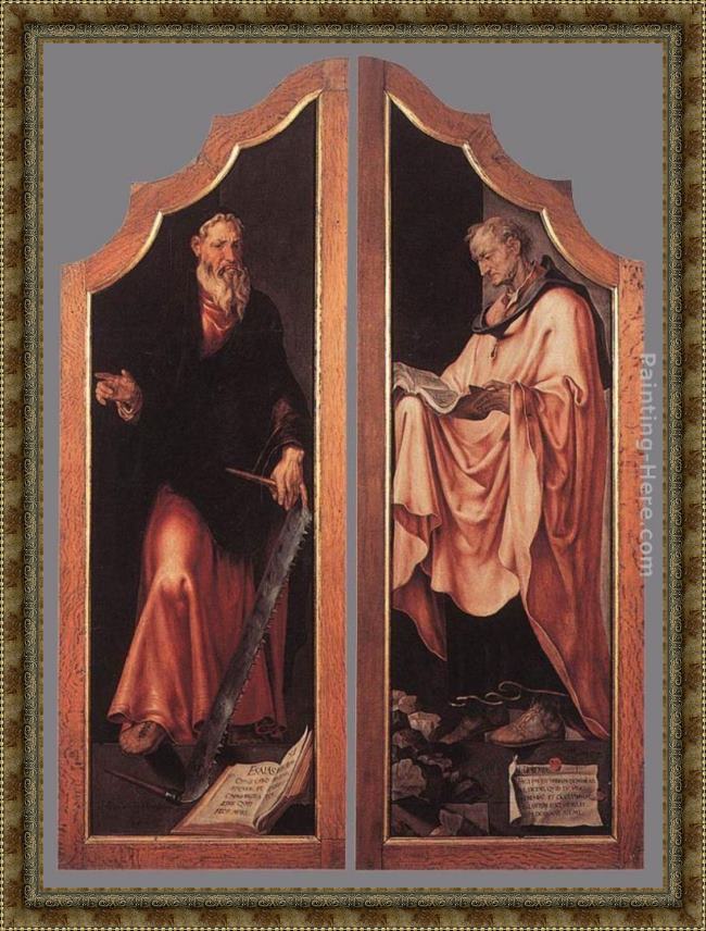 Framed Maerten van Heemskerck triptych of the entombment (closed) painting