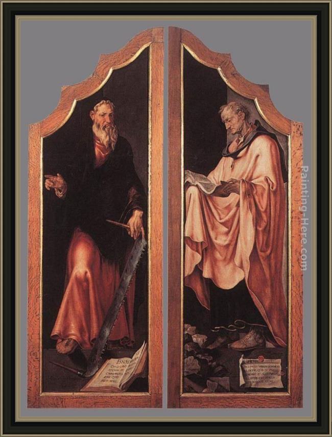 Framed Maerten van Heemskerck triptych of the entombment (closed) painting