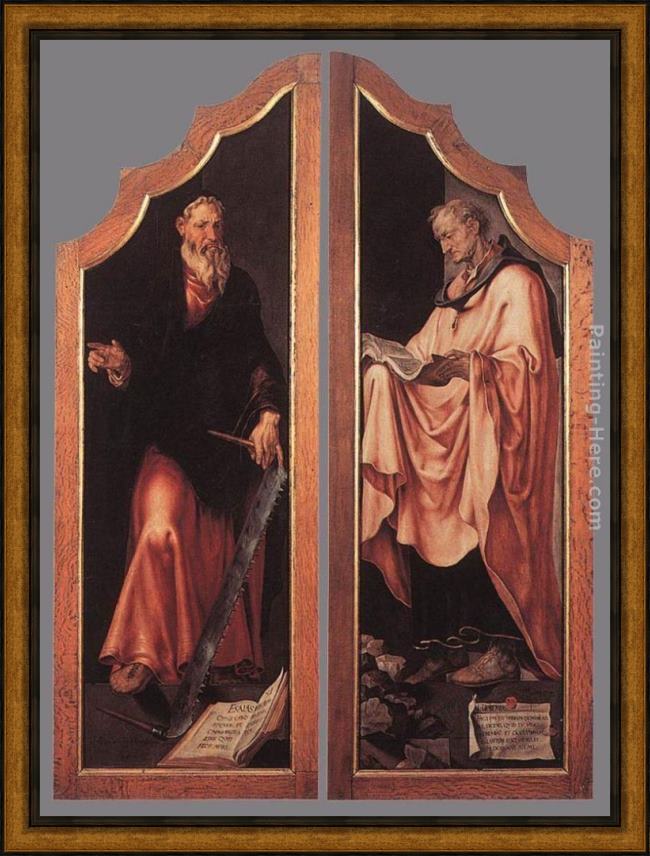 Framed Maerten van Heemskerck triptych of the entombment (closed) painting