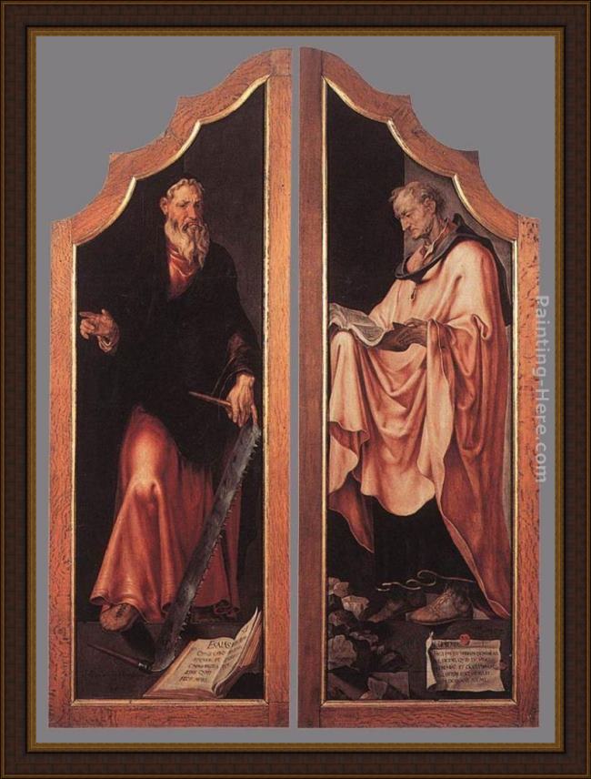 Framed Maerten van Heemskerck triptych of the entombment (closed) painting