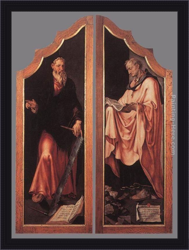 Framed Maerten van Heemskerck triptych of the entombment (closed) painting