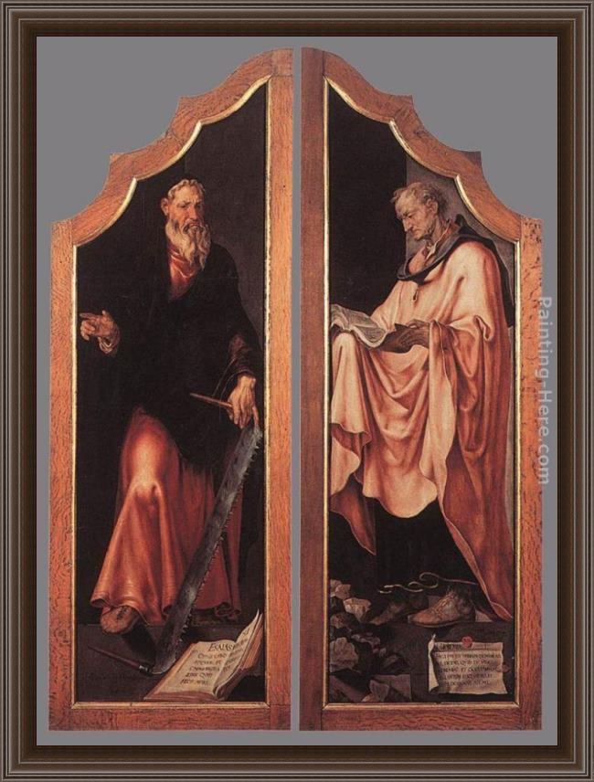 Framed Maerten van Heemskerck triptych of the entombment (closed) painting
