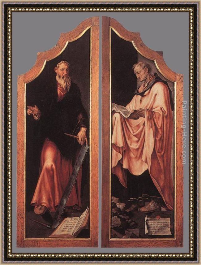 Framed Maerten van Heemskerck triptych of the entombment (closed) painting