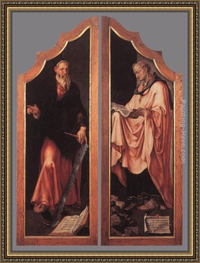 Framed Maerten van Heemskerck triptych of the entombment (closed) painting