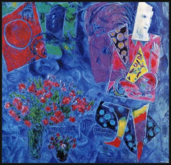 Framed Marc Chagall the magician painting