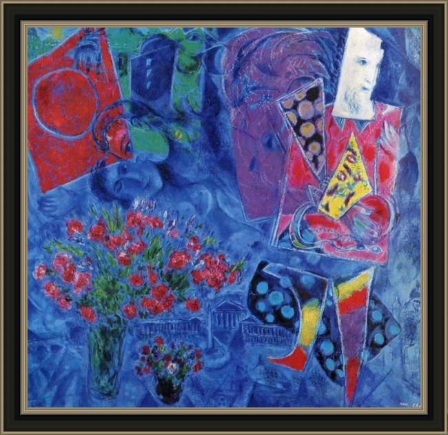 Framed Marc Chagall the magician painting