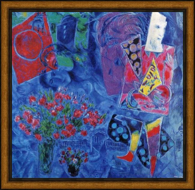 Framed Marc Chagall the magician painting