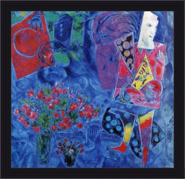 Framed Marc Chagall the magician painting