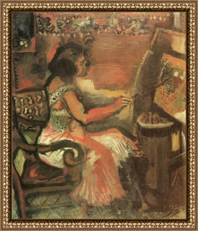 Framed Marc Chagall the model painting