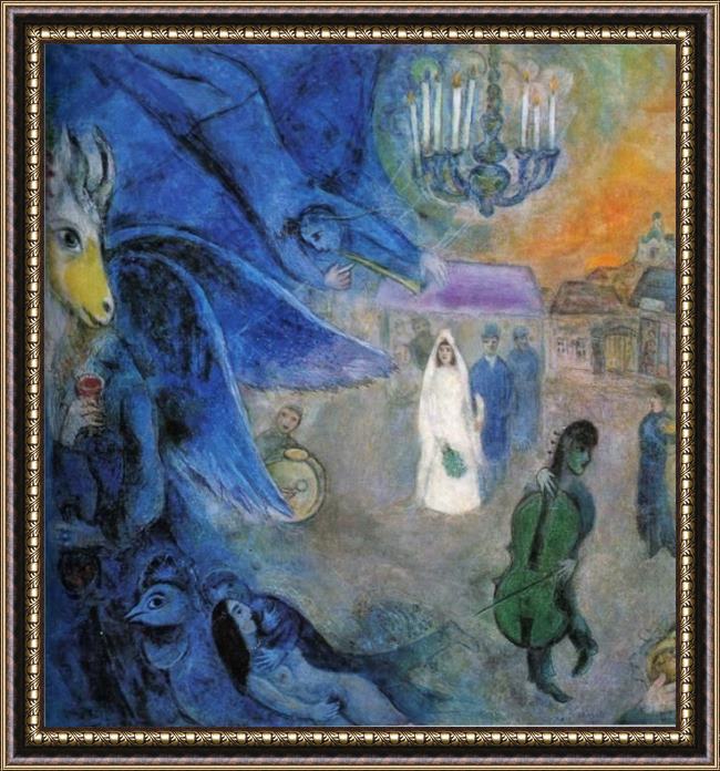 Framed Marc Chagall the wedding candles painting