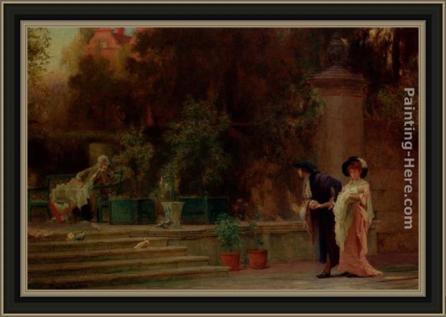 Framed Marcus Stone married for love painting