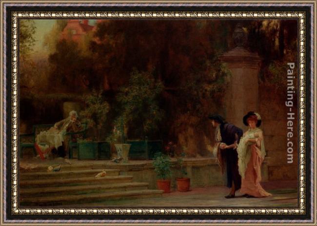 Framed Marcus Stone married for love painting