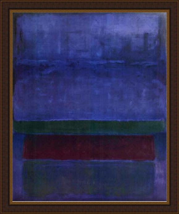 Framed Mark Rothko blue green and brown painting