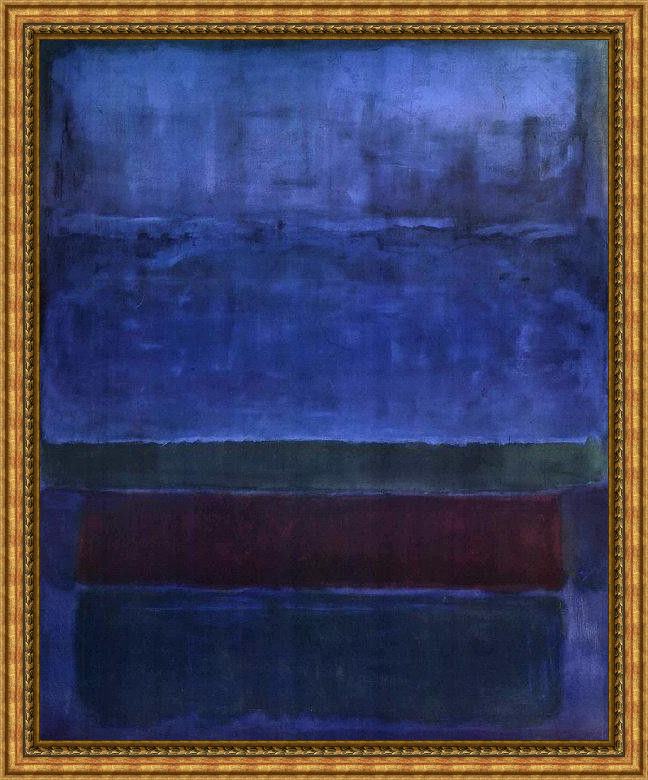 Framed Mark Rothko blue green and brown 1951 painting