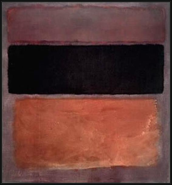 Framed Mark Rothko no 10 brown black sienna on dark wine 1963 painting