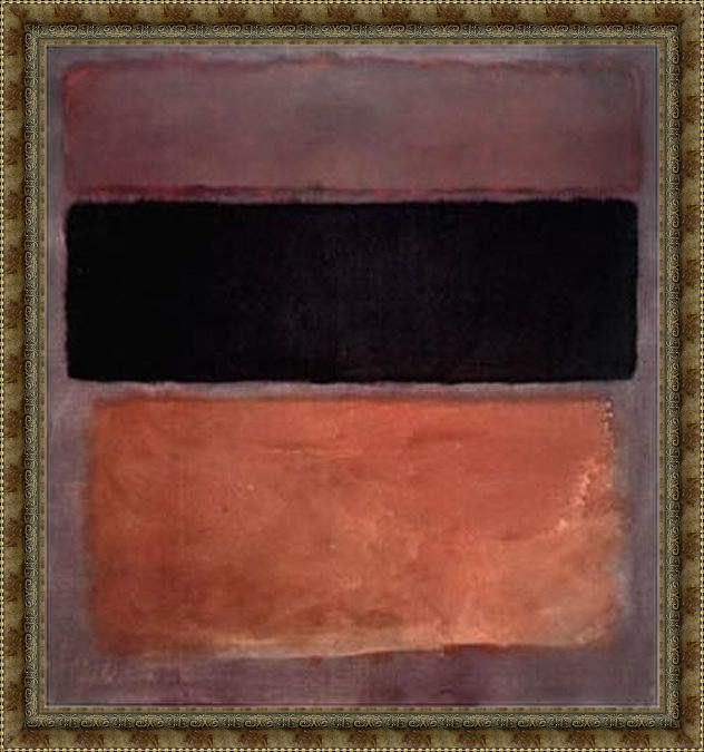 Framed Mark Rothko no 10 brown black sienna on dark wine 1963 painting