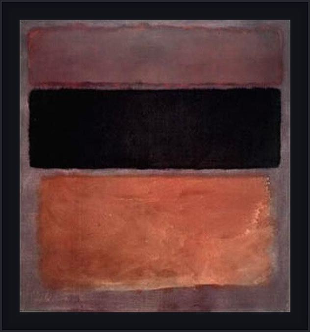 Framed Mark Rothko no 10 brown black sienna on dark wine 1963 painting