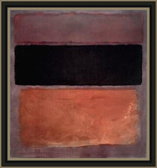 Framed Mark Rothko no 10 brown black sienna on dark wine 1963 painting