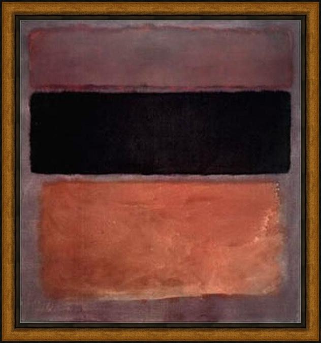 Framed Mark Rothko no 10 brown black sienna on dark wine 1963 painting