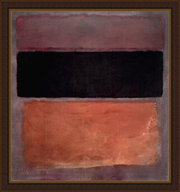 Framed Mark Rothko no 10 brown black sienna on dark wine 1963 painting