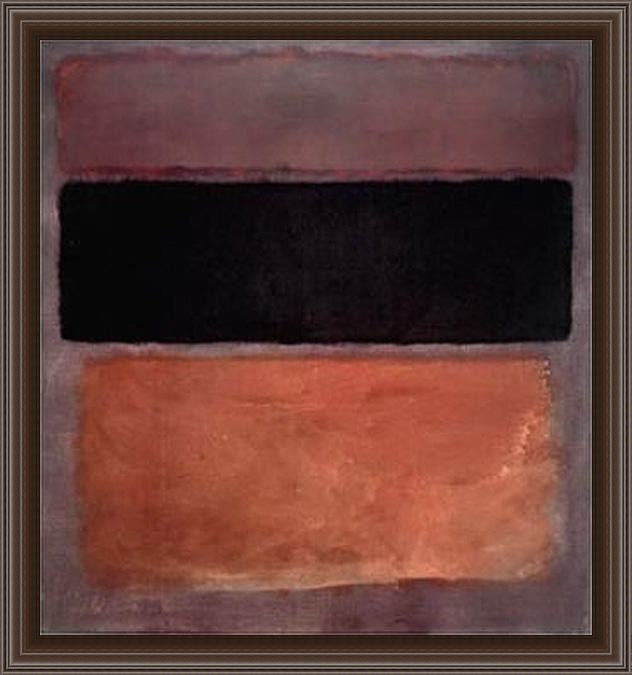 Framed Mark Rothko no 10 brown black sienna on dark wine 1963 painting