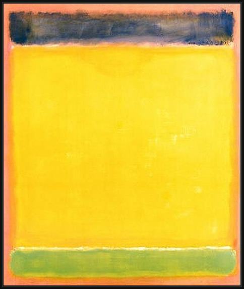 Framed Mark Rothko untitled blue yellow green on red 1954 painting