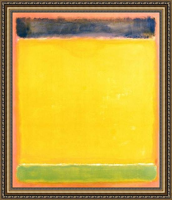 Framed Mark Rothko untitled blue yellow green on red 1954 painting