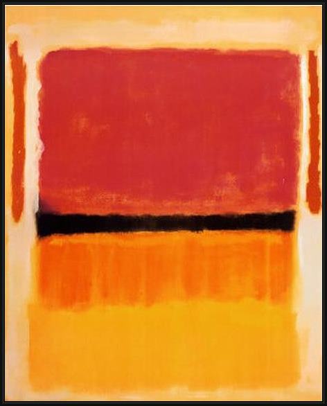 Framed Mark Rothko untitled violet black orange yellow on white and red 1949 painting