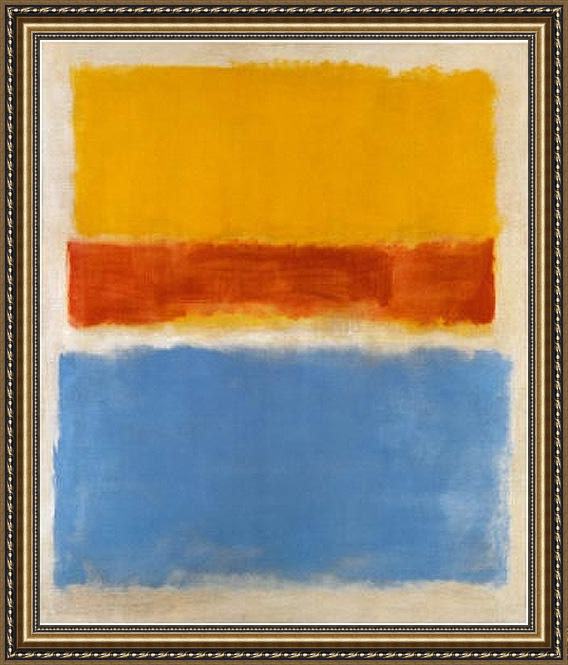 Framed Mark Rothko untitled   yellow red blue painting