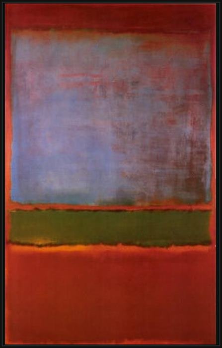 Framed Mark Rothko violet green and red 1951 painting