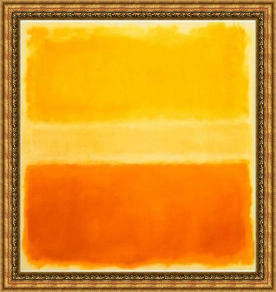 Framed Mark Rothko yellow and gold painting