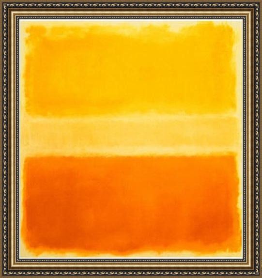 Framed Mark Rothko yellow and gold painting