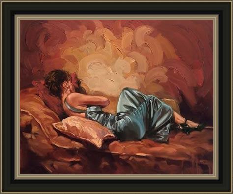 Framed Mark Spain a moment of tranquility painting