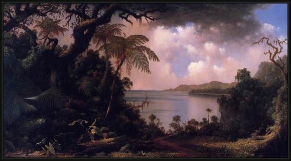 Framed Martin Johnson Heade view from fern-tree walk jamaica painting