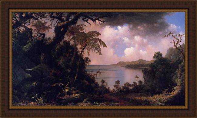 Framed Martin Johnson Heade view from fern-tree walk jamaica painting