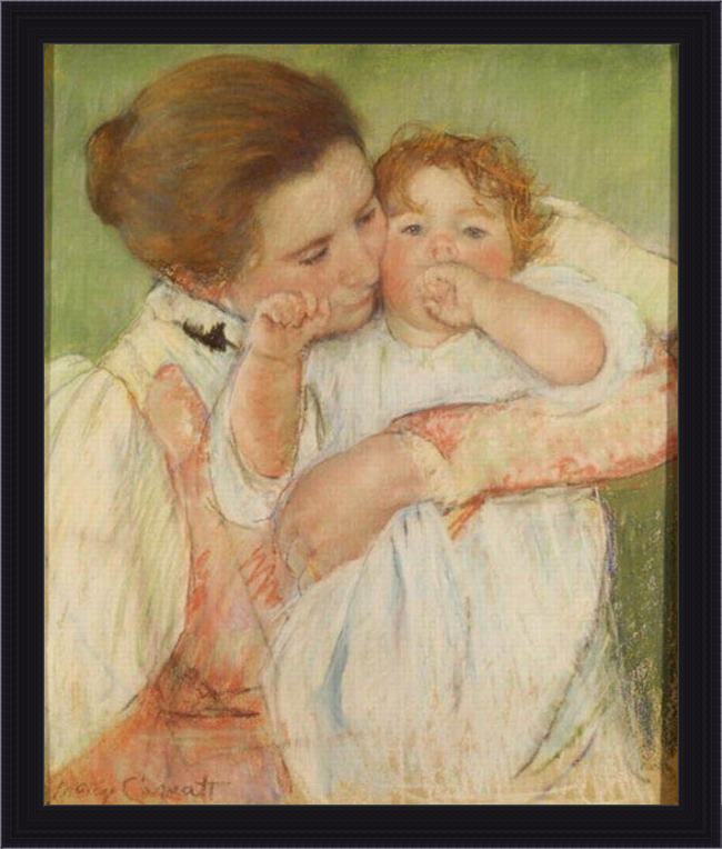 Framed Mary Cassatt mother and child, 1897 painting