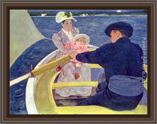 Framed Mary Cassatt the boating party painting