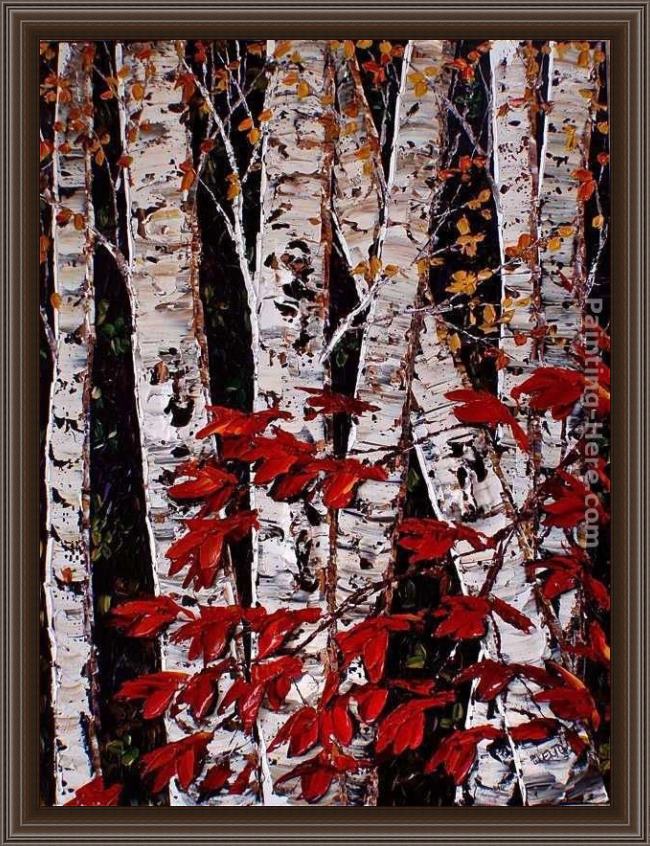 Framed Maya Eventov midnight birch painting