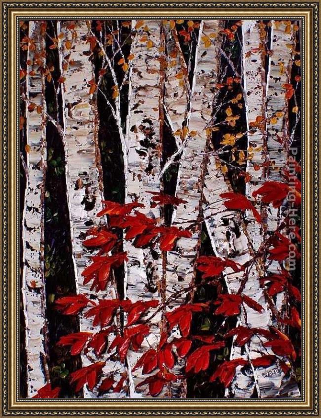 Framed Maya Eventov midnight birch painting