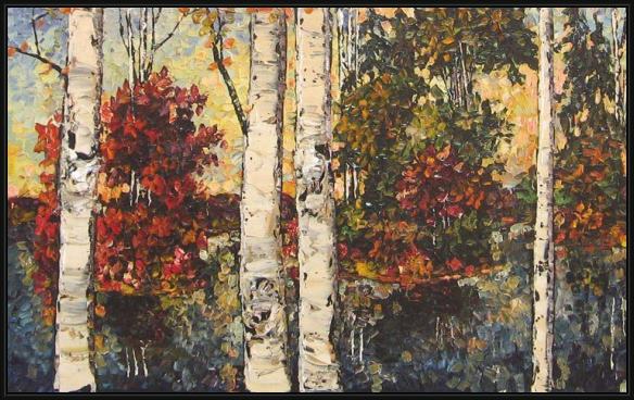 Framed Maya Eventov reflections painting